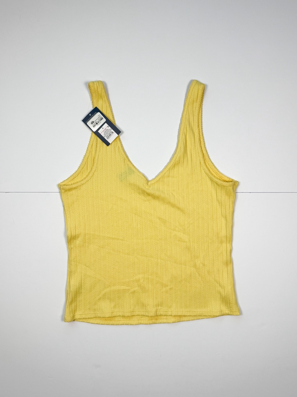 Universal Thread Yellow Ribbed V-Neck Tank - Picture 2 of 3